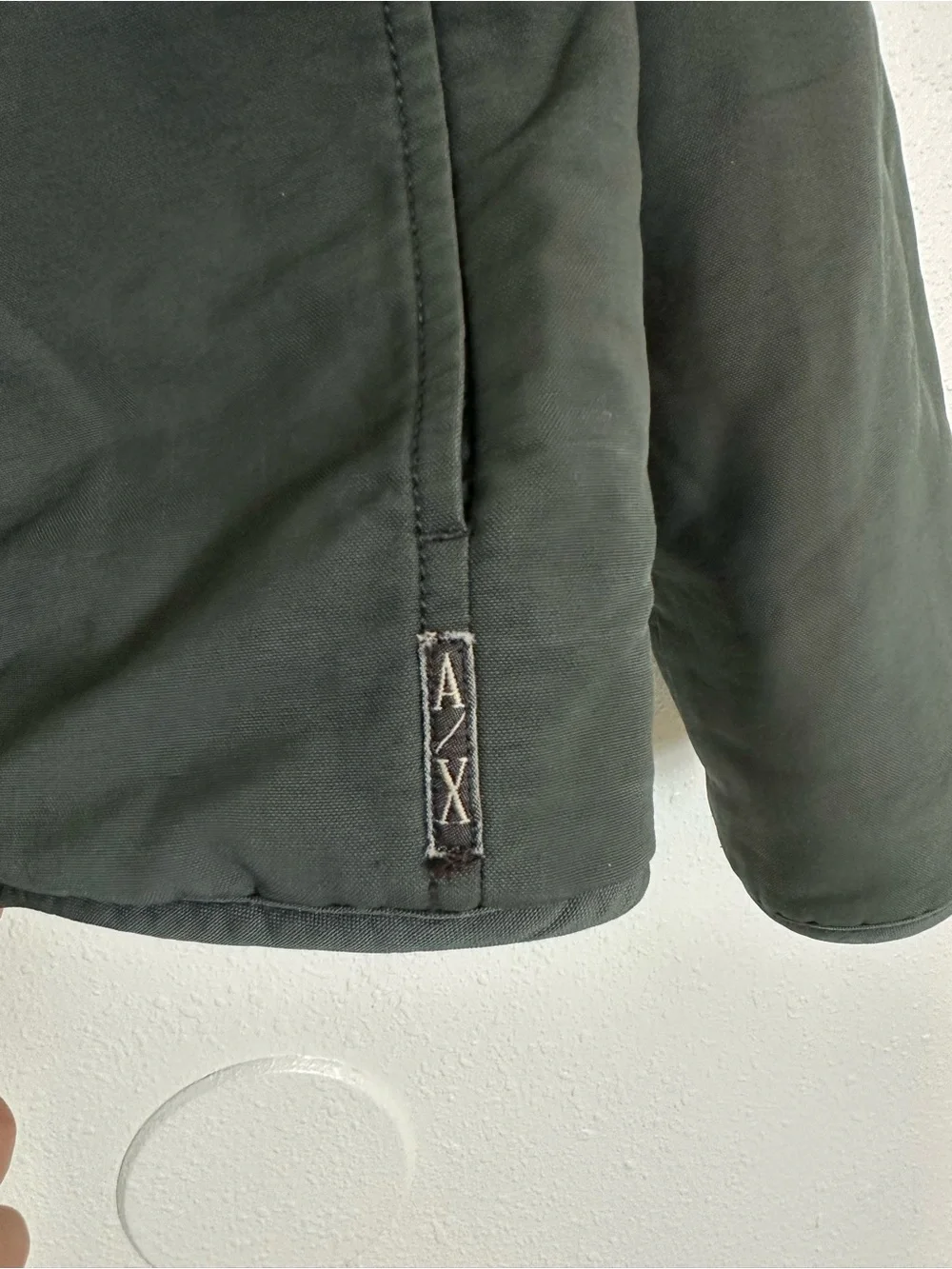 Armani exchange lined gray zip up bomber jacket